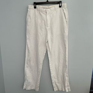 Calvin Klein 100% Linen White Pants